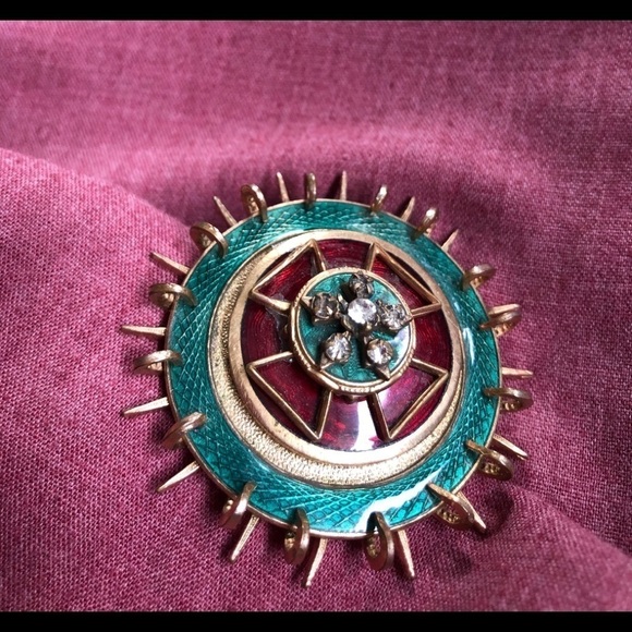 Rare Antique Maltese Cross movable pieces brooch - Picture 7 of 11